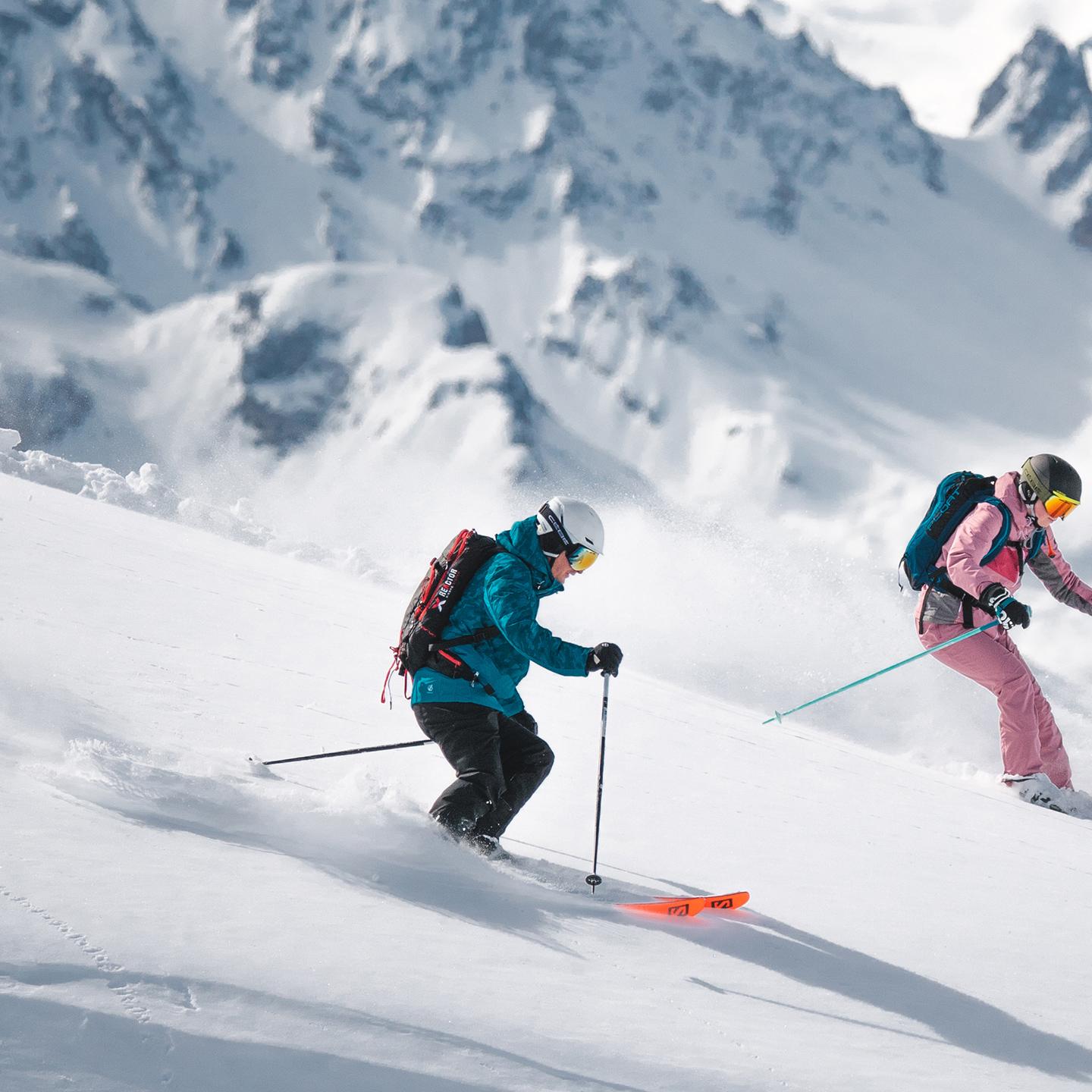 Descente en ski poudreuse