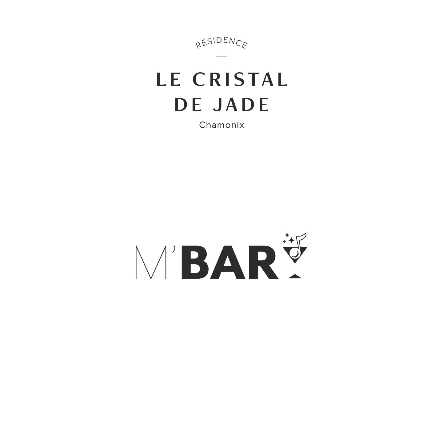 Carte du M'Bar du Cristal de Jade à Chamonix