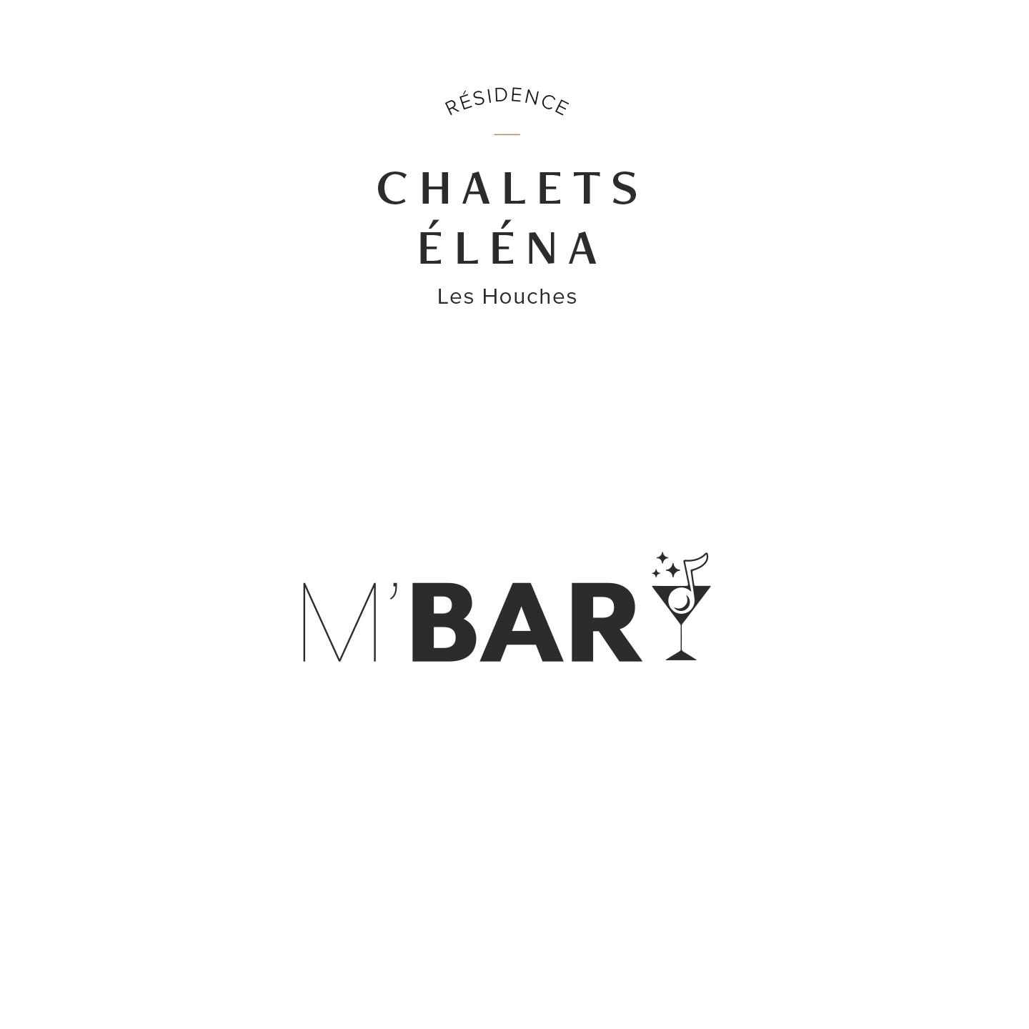 Carte du M'Bar des Chalets Elena aux Houches 