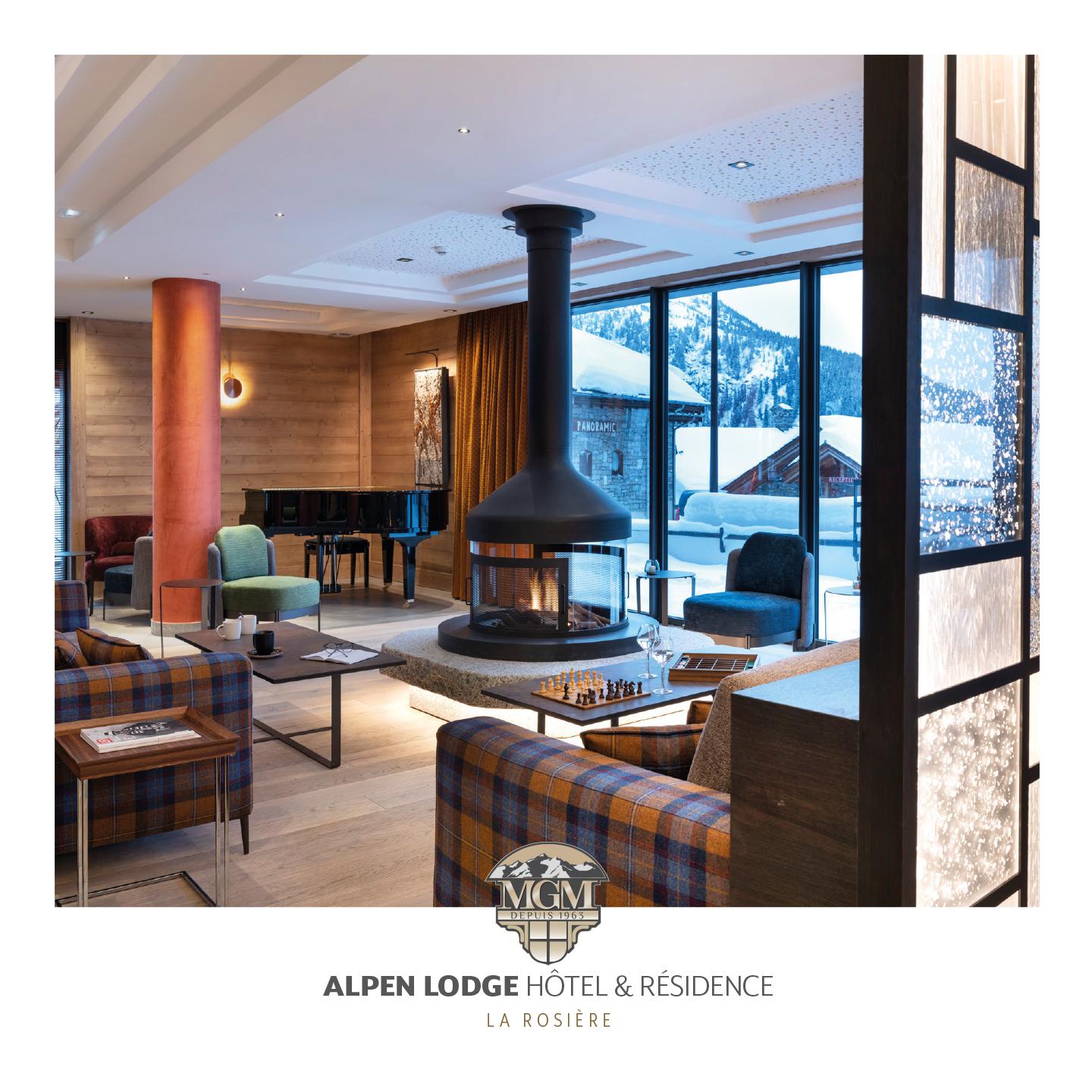 Brochure de la résidence et de l'hôtel Alpen Lodge à La Rosière