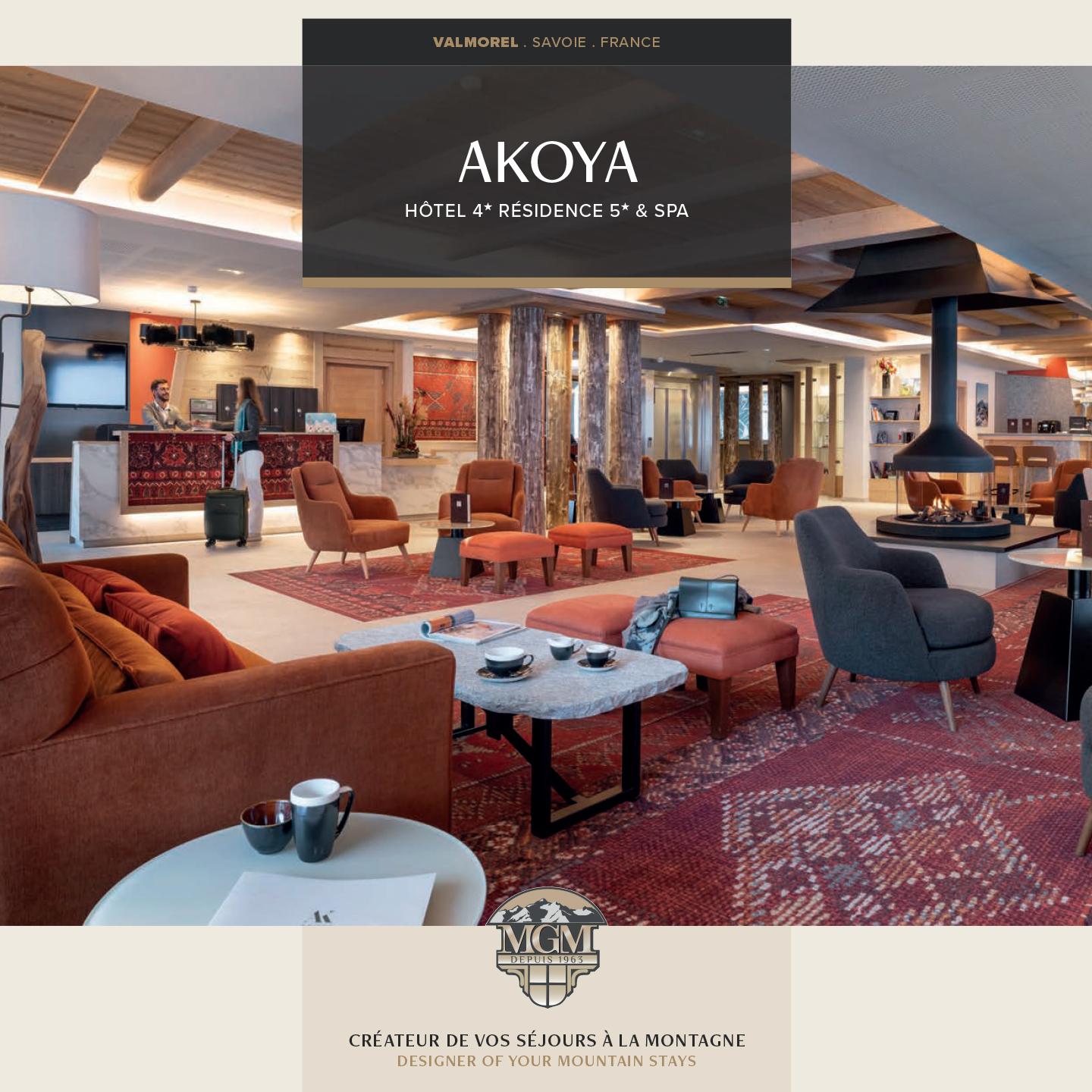 Brochure de l'hôtel et résidence Akoya à Valmorel