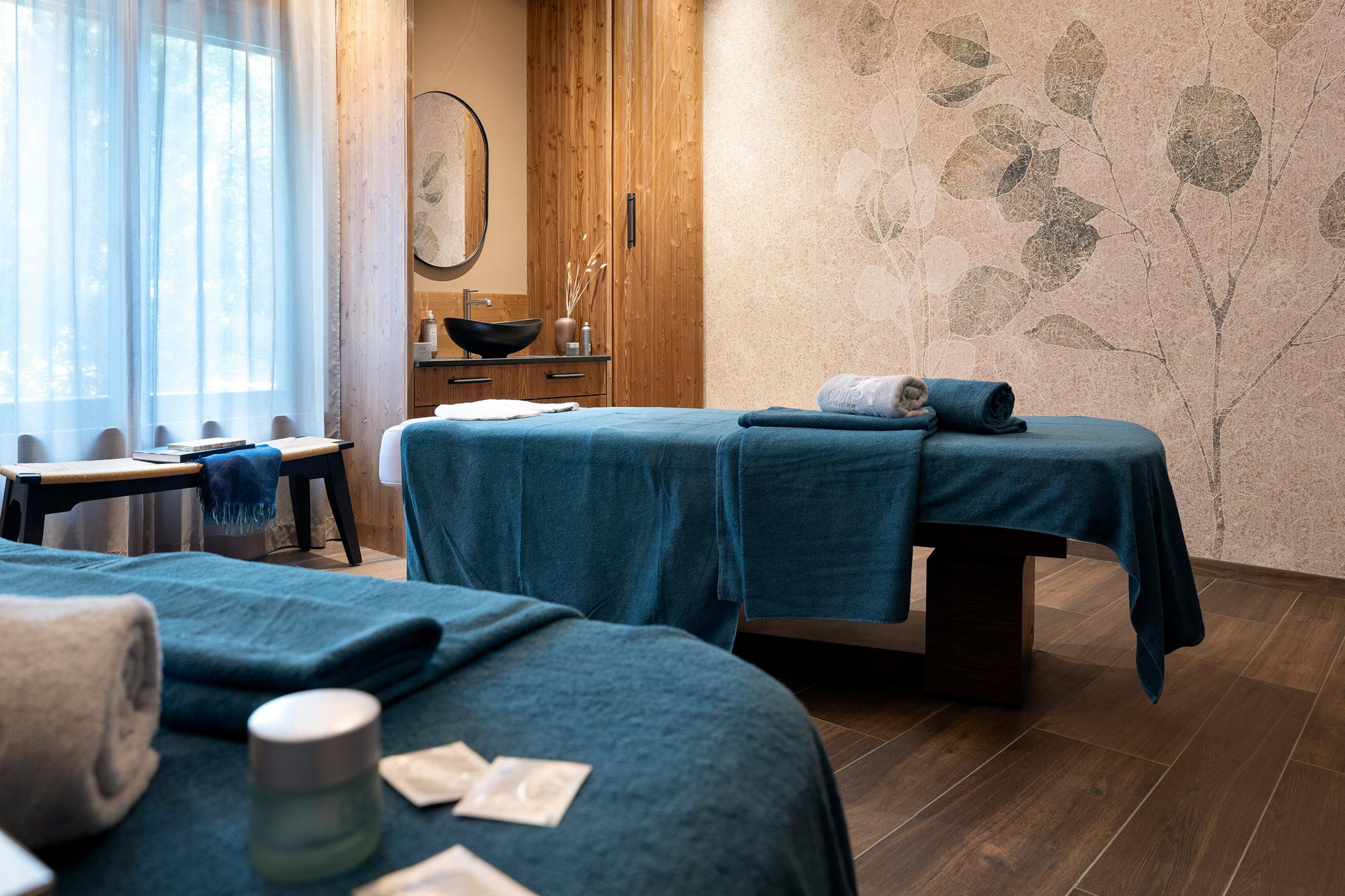 Une salle de soins du Spa Montagnes du Monde® de la résidence Chalets de Joy au Grand-Bornand