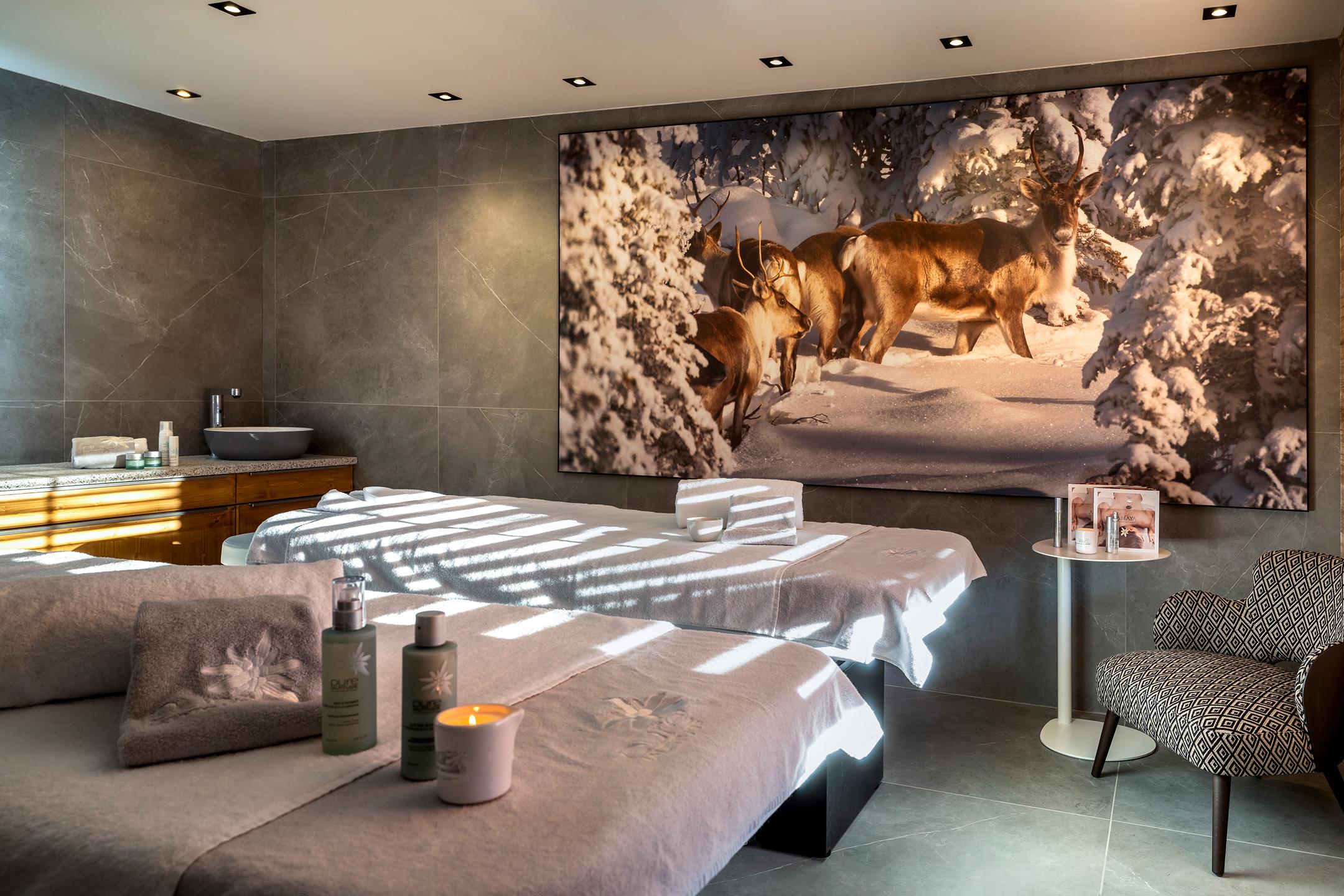 Salle de soins du Spa Montagnes du Monde® de la résidence Amaya aux Saisies