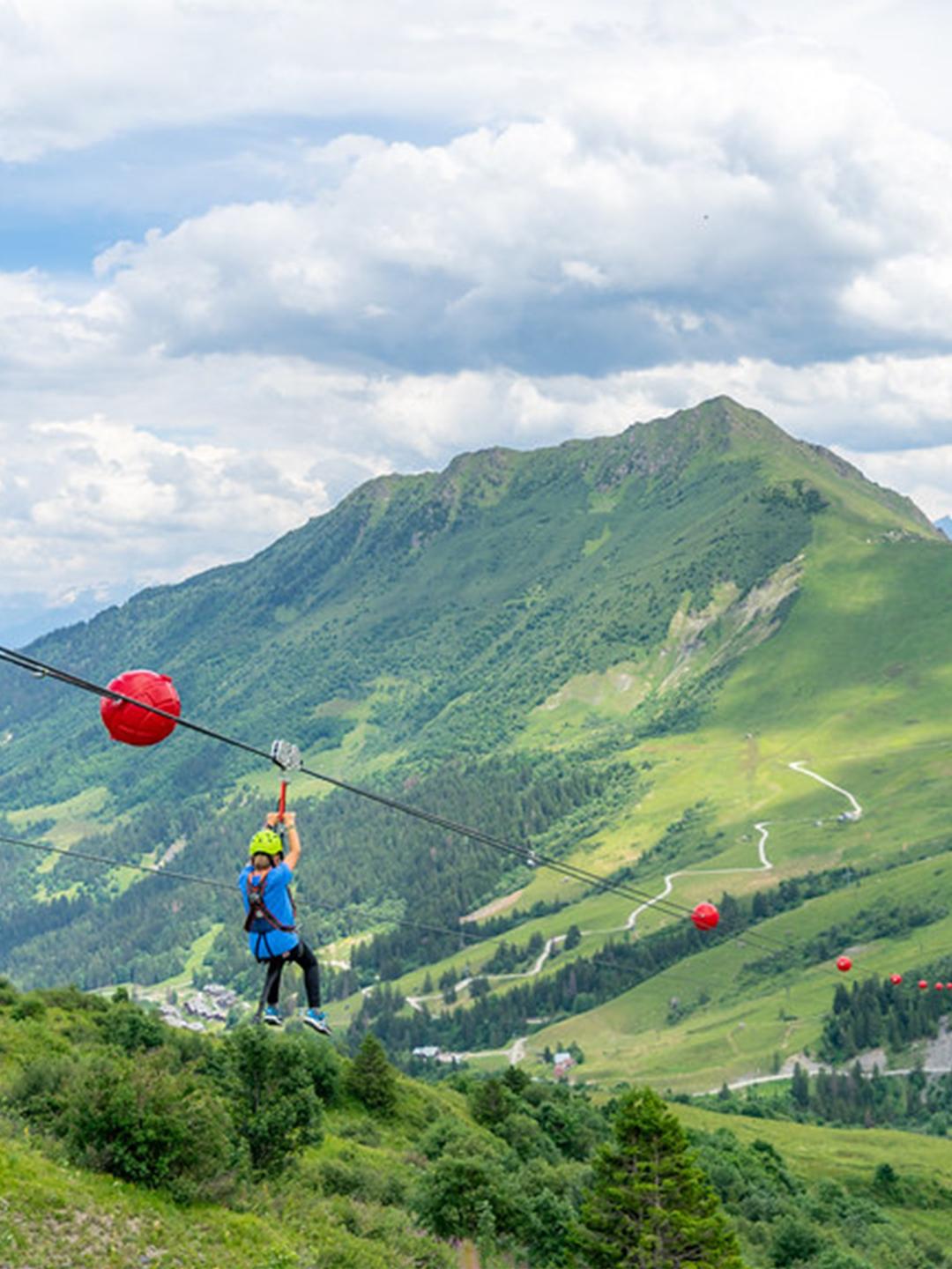 Tyrolienne à Valmorel