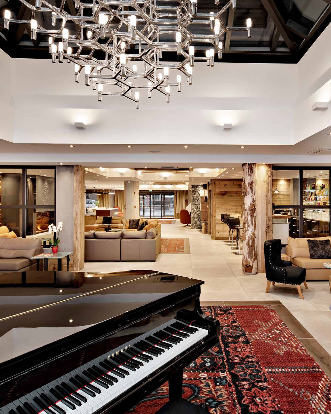Le salon de l'hôtel et résidence Alexane à Samoëns