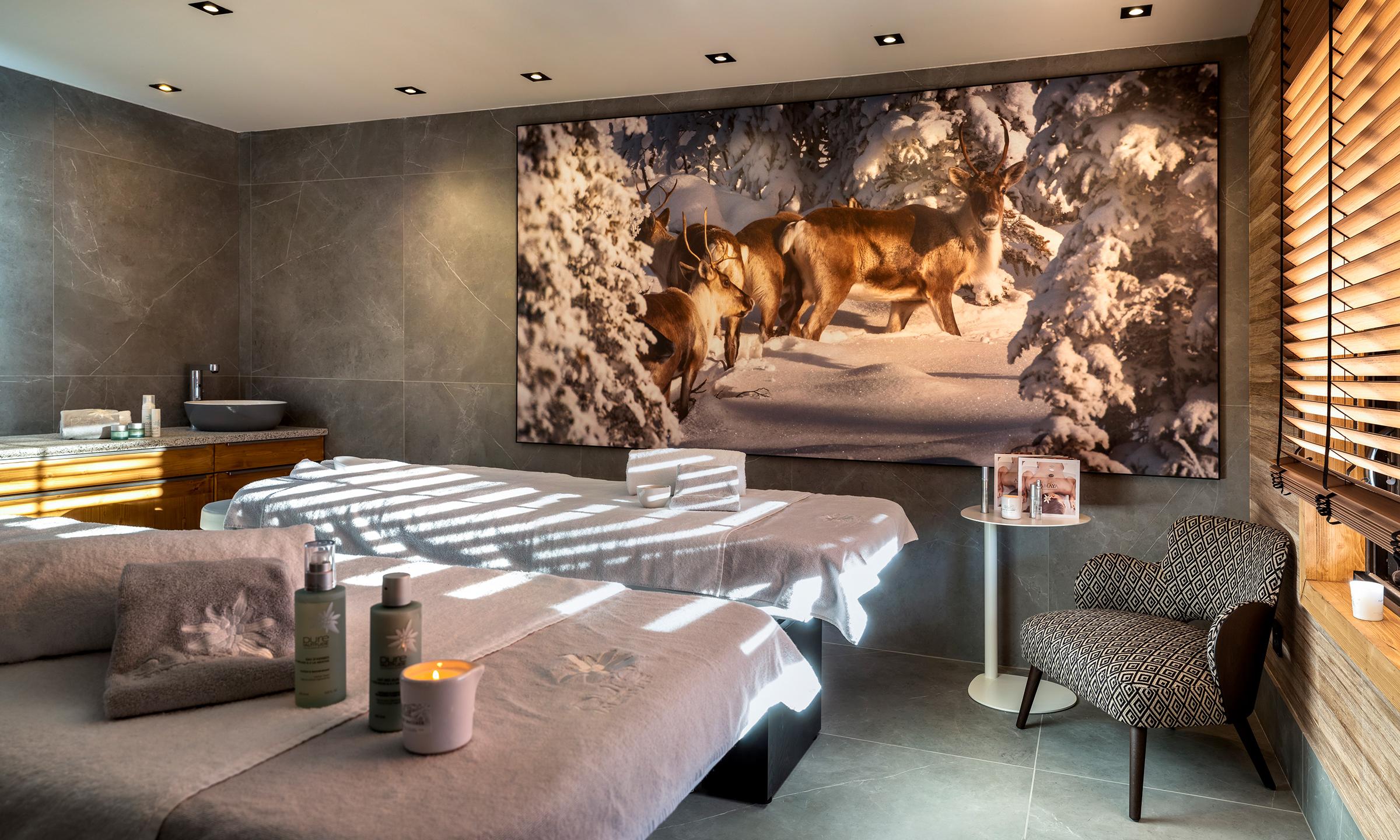 Salle de soins du Spa Montagnes du Monde® de la résidence Amaya aux Saisies