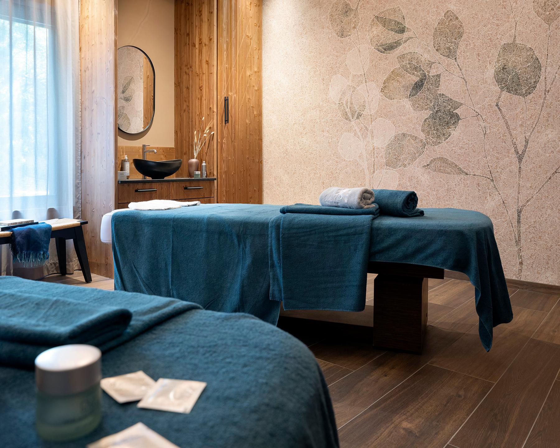 Une salle de soins du Spa Montagnes du Monde® de la résidence Chalets de Joy au Grand-Bornand