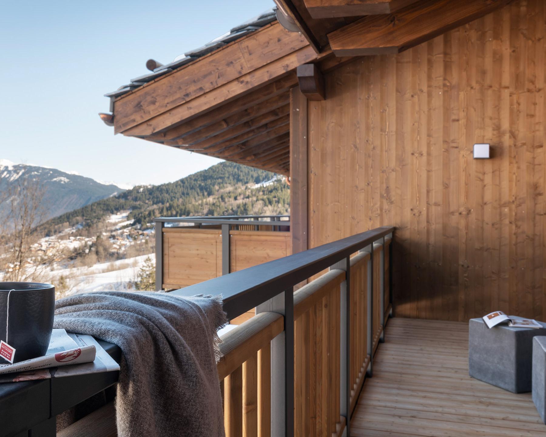 Résidence Akoya - Valmorel - 4P8 Prestige - Balcon avec vue sur les sommets
