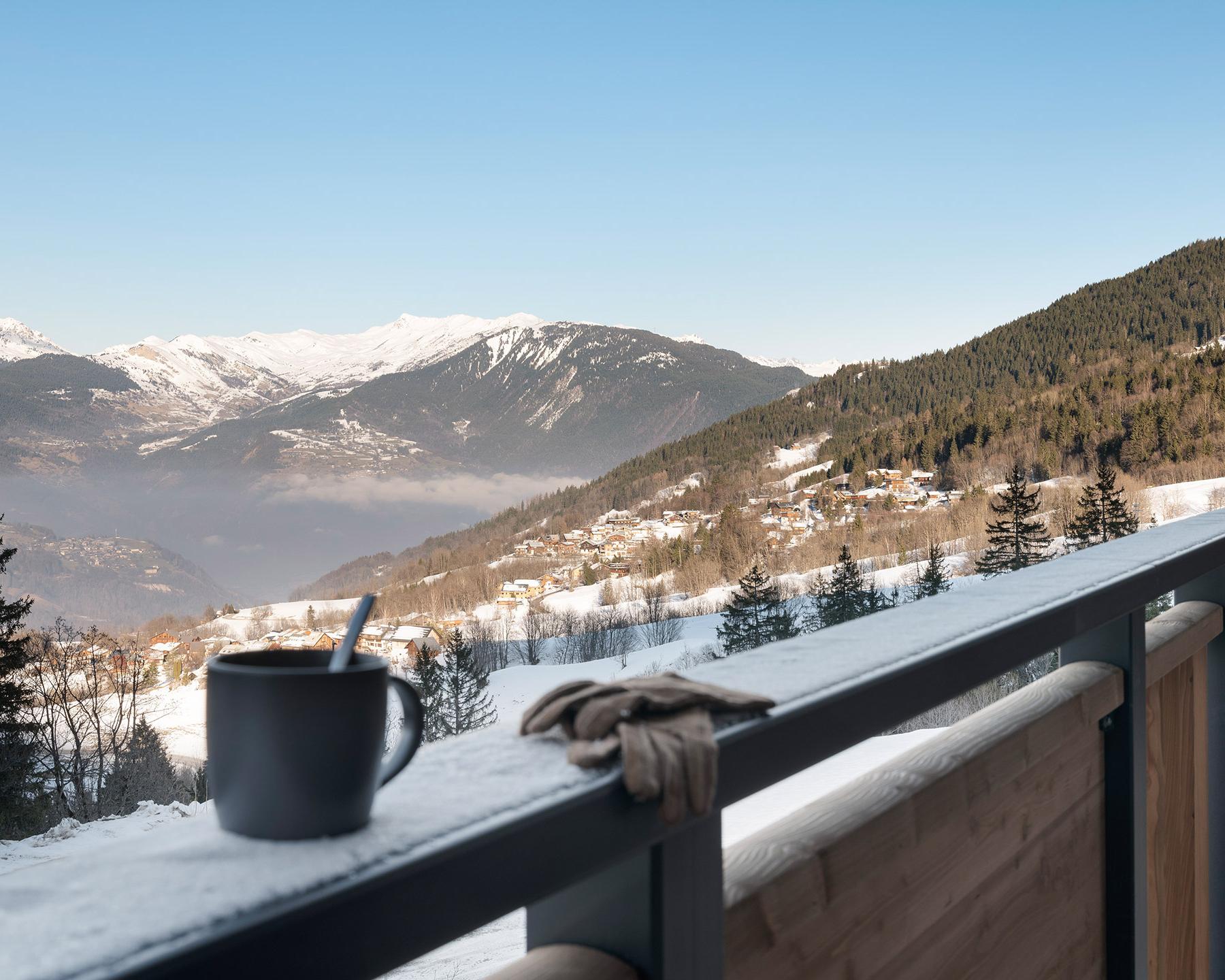 Résidence Akoya - Valmorel - 5P10 Prestige - Balcon avec vue sur les sommets