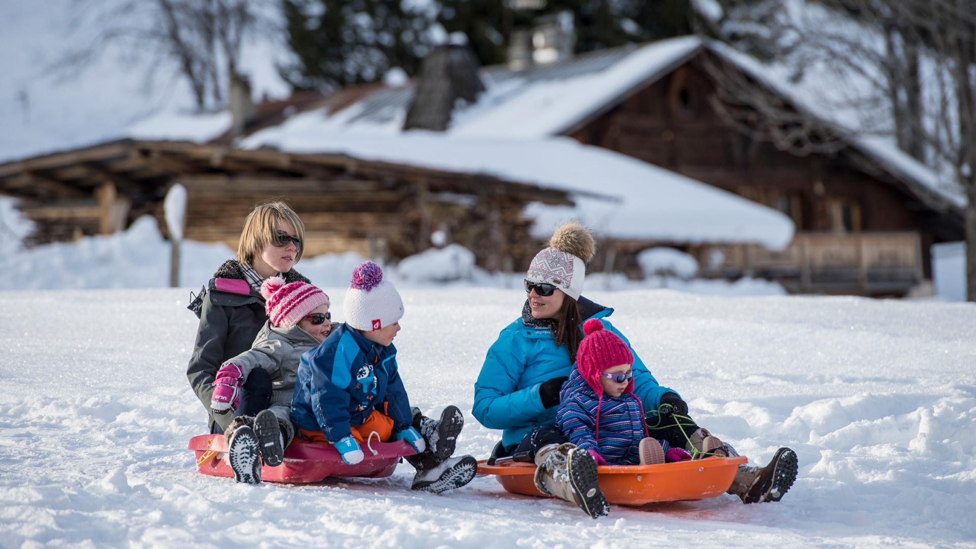 destination contamines - luge en famille