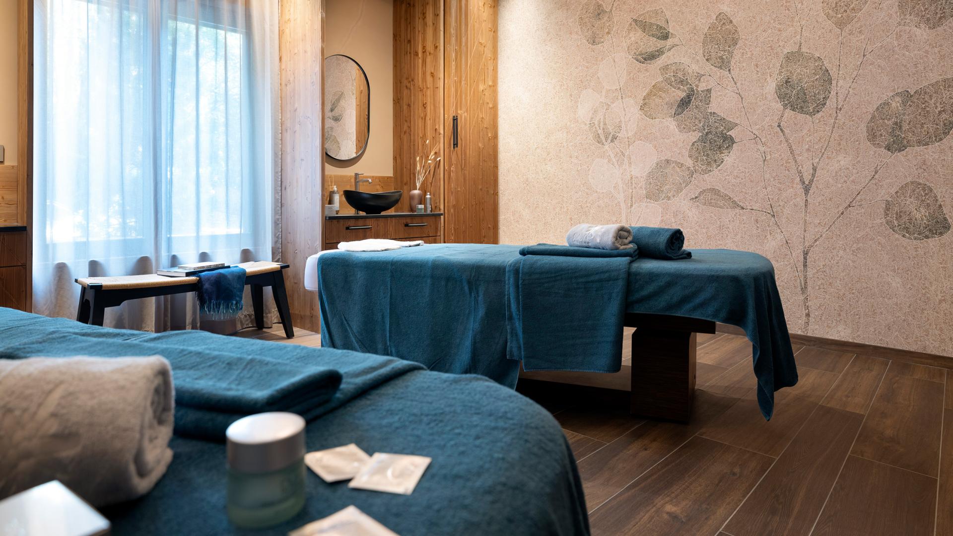 Une salle de soins du Spa Montagnes du Monde® de la résidence Chalets de Joy au Grand-Bornand