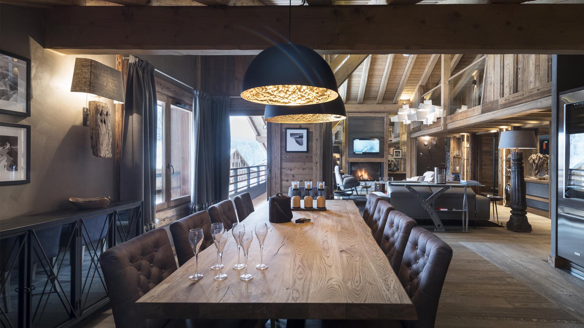 Salle à manger de l'Écrin de Jade à Chamonix