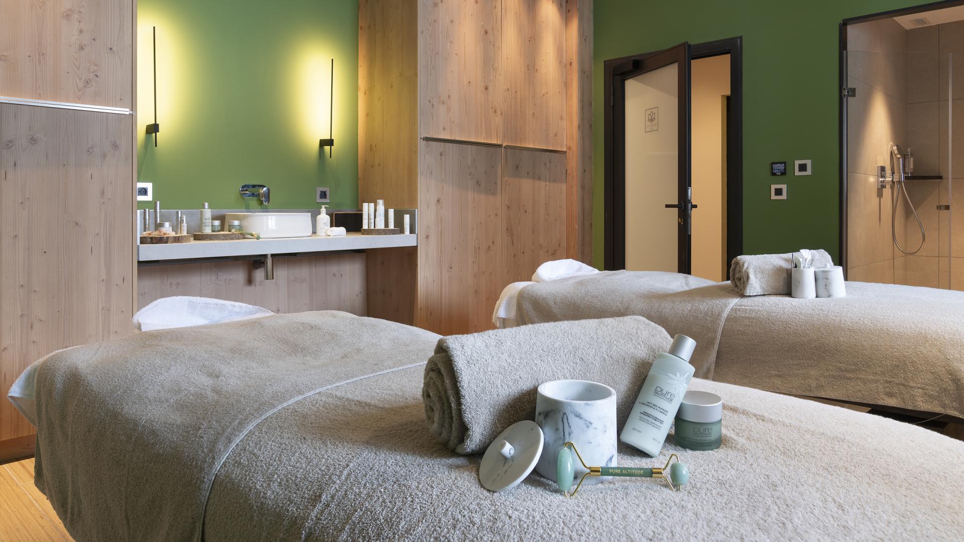 Cabine de soins duo de la résidence Manaka à La Plagne